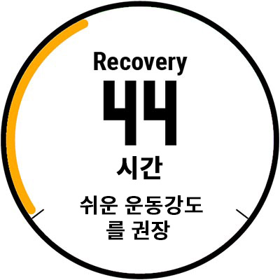 A watch screen showing recovery time.