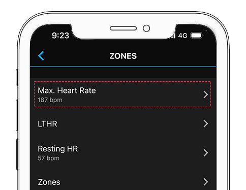 Set your heart rate zones