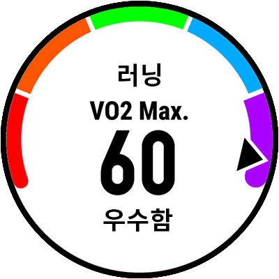 A watch screen showing VO2 max.